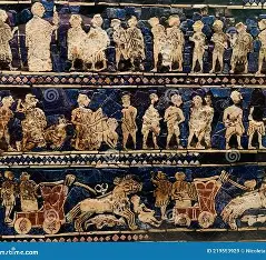 <p>Ancient Near East (Mesopotamia): Standard of Ur, c. 2600-2500 BCE</p>