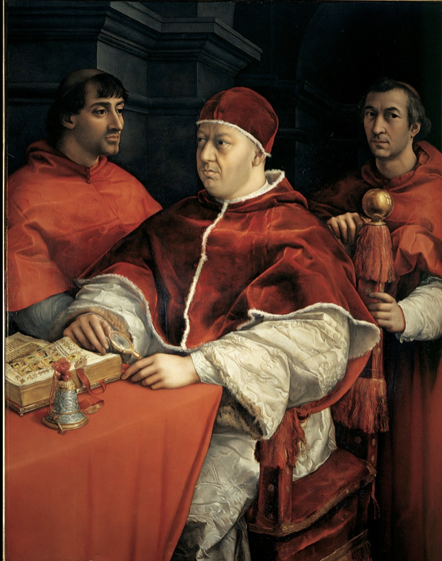 Pope Leo X with Cardinals Giulio de’ Medici and Luigi de’ Rossi