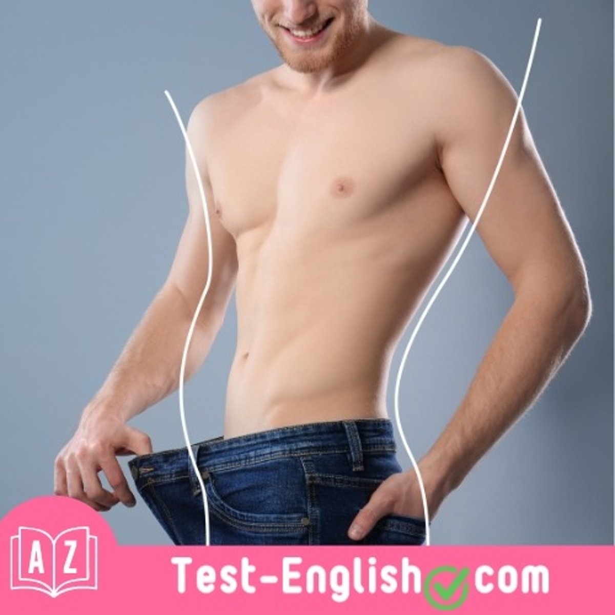 <p>He is _____. He is thin in a healthy and attractive way.</p>