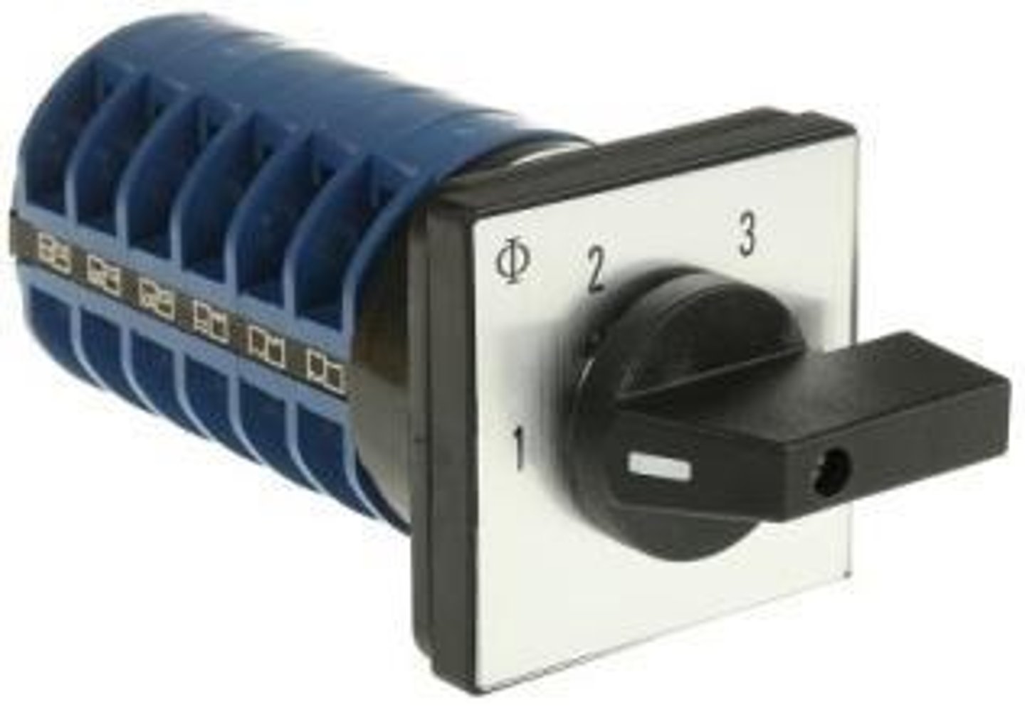 <p>The switches move in rotary motion by means of a handle through a spring-and-cam mechanism.</p>