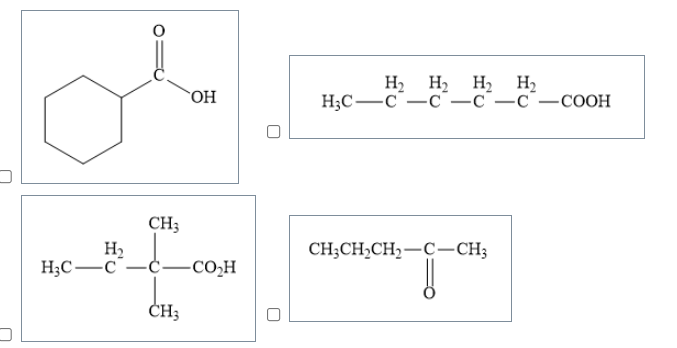 <p><span>0: Indicate which of the following structures contain a carboxyl group.</span></p>