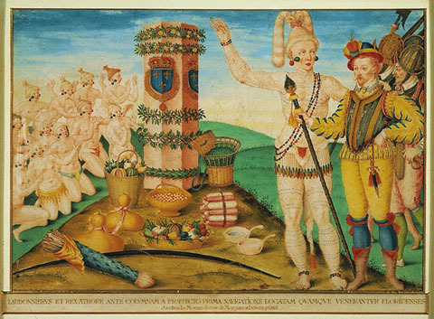 <p>Rene and Indian Chief visit Ribaut’s Column</p>