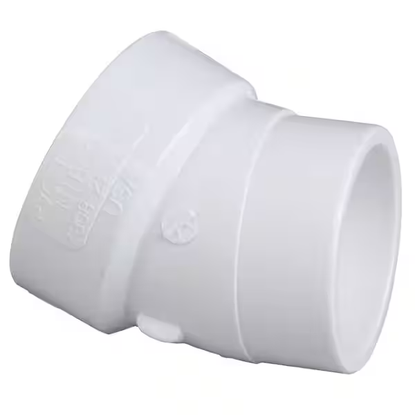 <p>PVC 3 DWV 22 ½ ST ELB HUBXSPG </p>