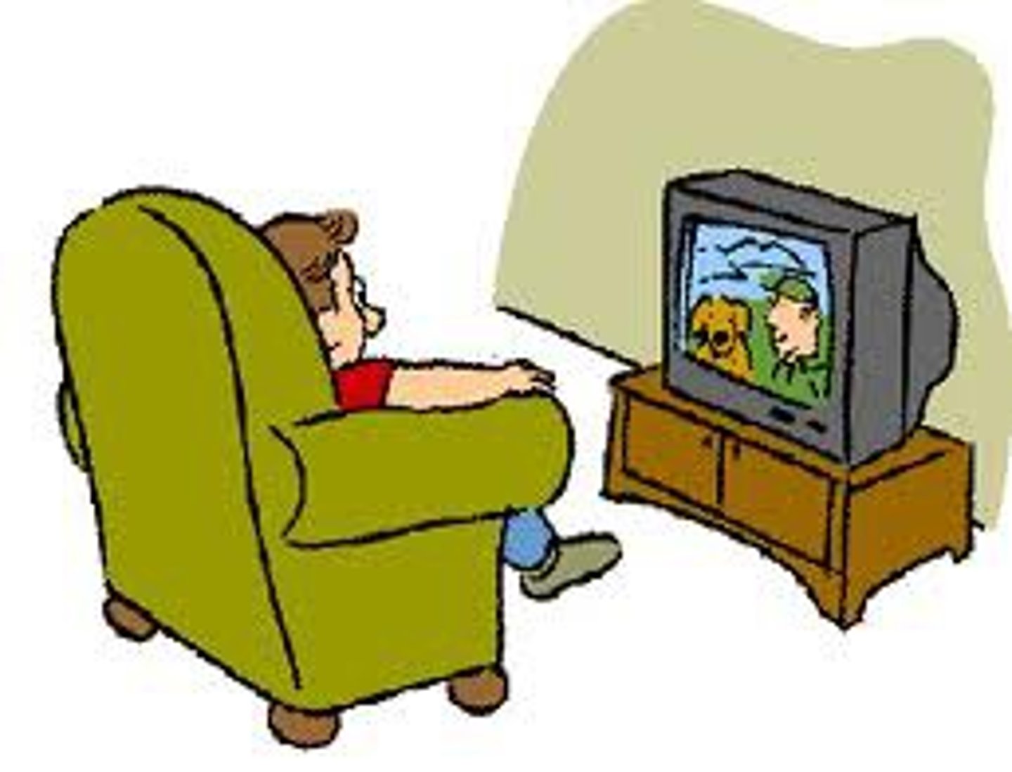 <p>to watch television/a movie</p>