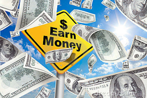 <p>to earn (money)</p>