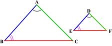 <p>Two triangles are similar if and only if the corresponding sides are in proportion and the corresponding angles are congruent. There are three accepted methods of proving triangles similar: AA, SAS, and SSS.</p>