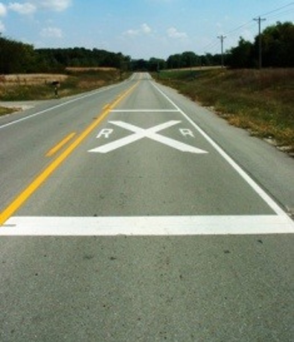 <p>This pavement marking indicates __________________.</p>