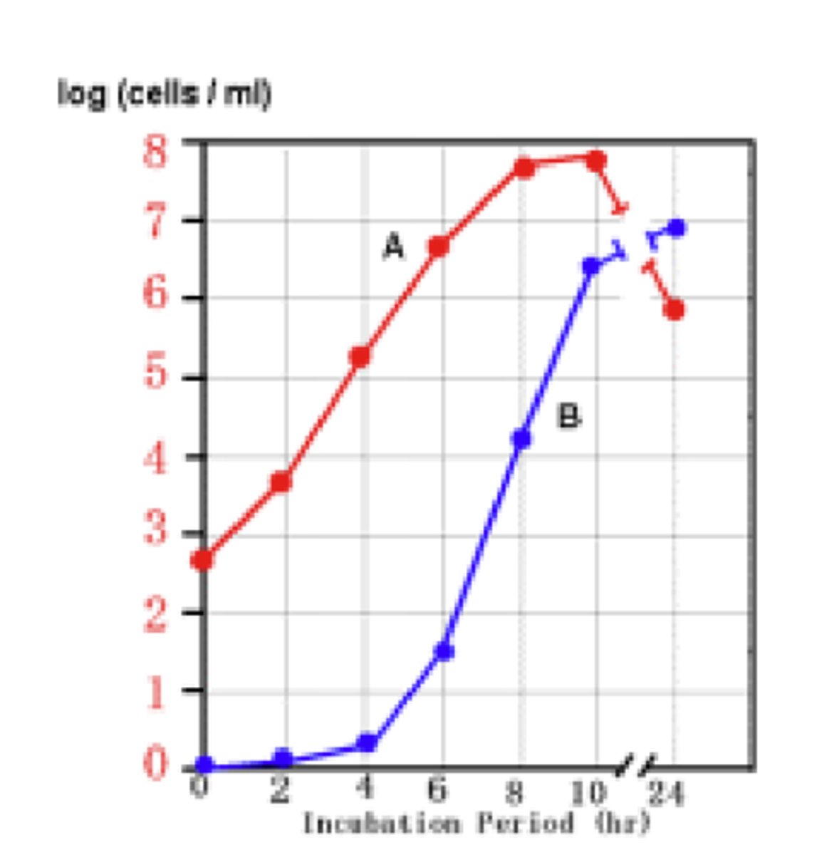 <p>Culture B has the higher growth rate</p><p>3 multiple choice options</p>