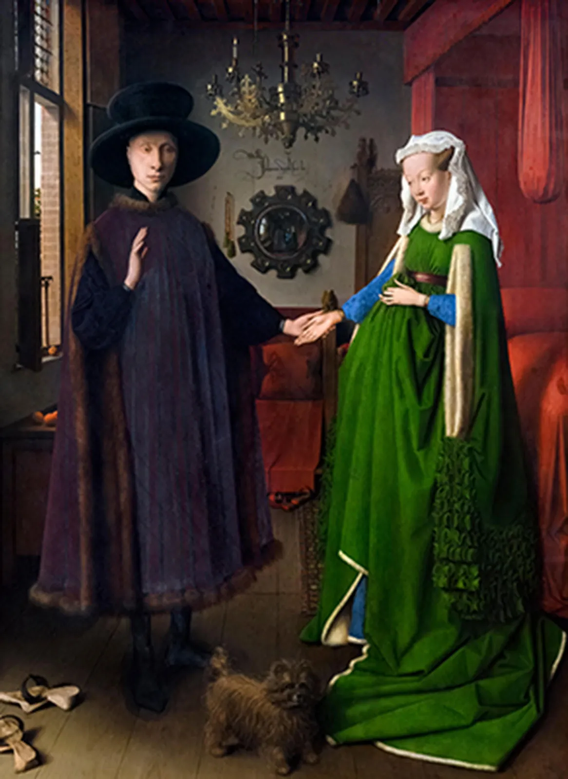 <p>Portrait of Giovanni and Arnolfini and his Wife, Flemish </p>