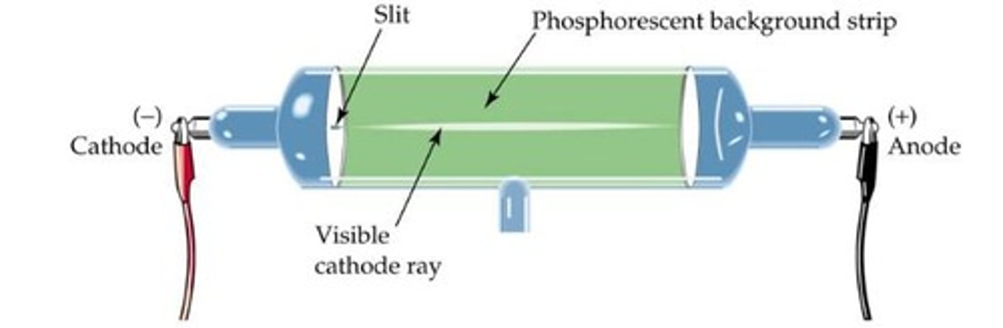 <p>Experimented with a vacuum tube. Discovered the negatively charged electron using the cathode ray tube.</p>