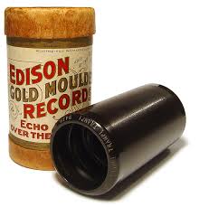 <p>Cylinders made of wax (very fragile)</p><p>Sound waves are physically imprinted by performing into recorder</p><p>Machine turns imprinted sound waves back into sound</p>