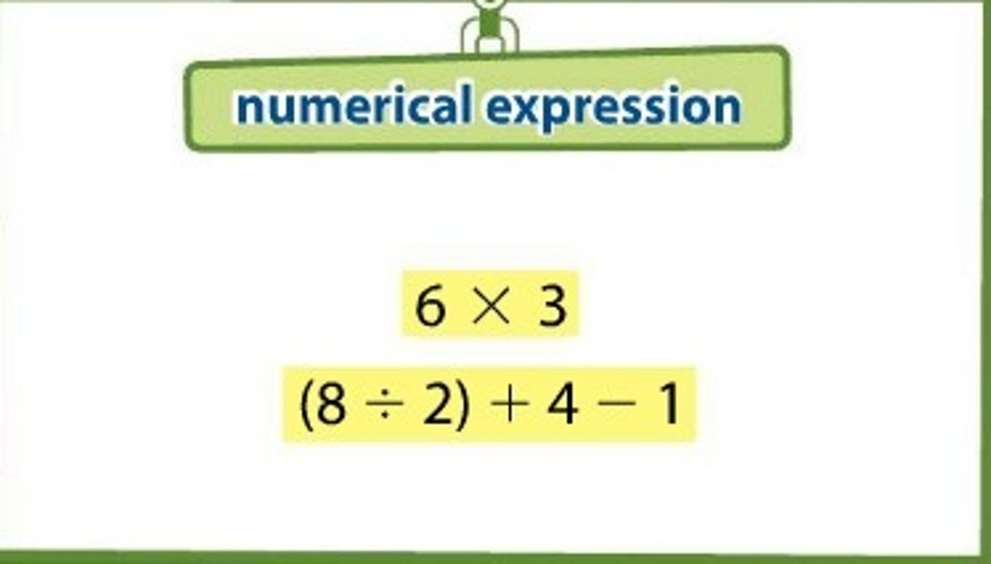 <p>A mathematical phrase that contains operations, numbers, and/or variables.</p>