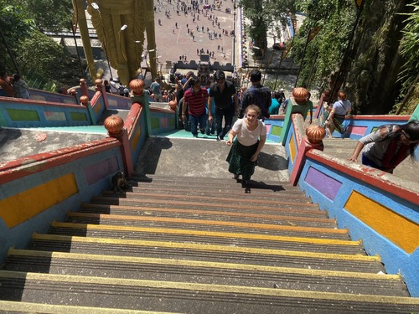 <p>I went up (i.e., the stairs)/got out (i.e., of a vehicle)</p>