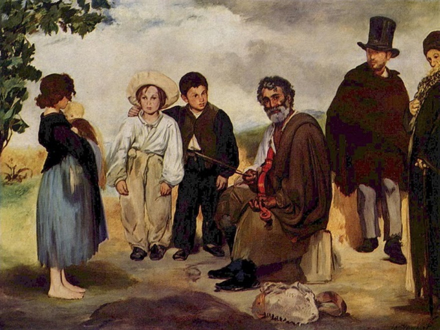 <p>Manet, The Old Musician, 1862</p>
