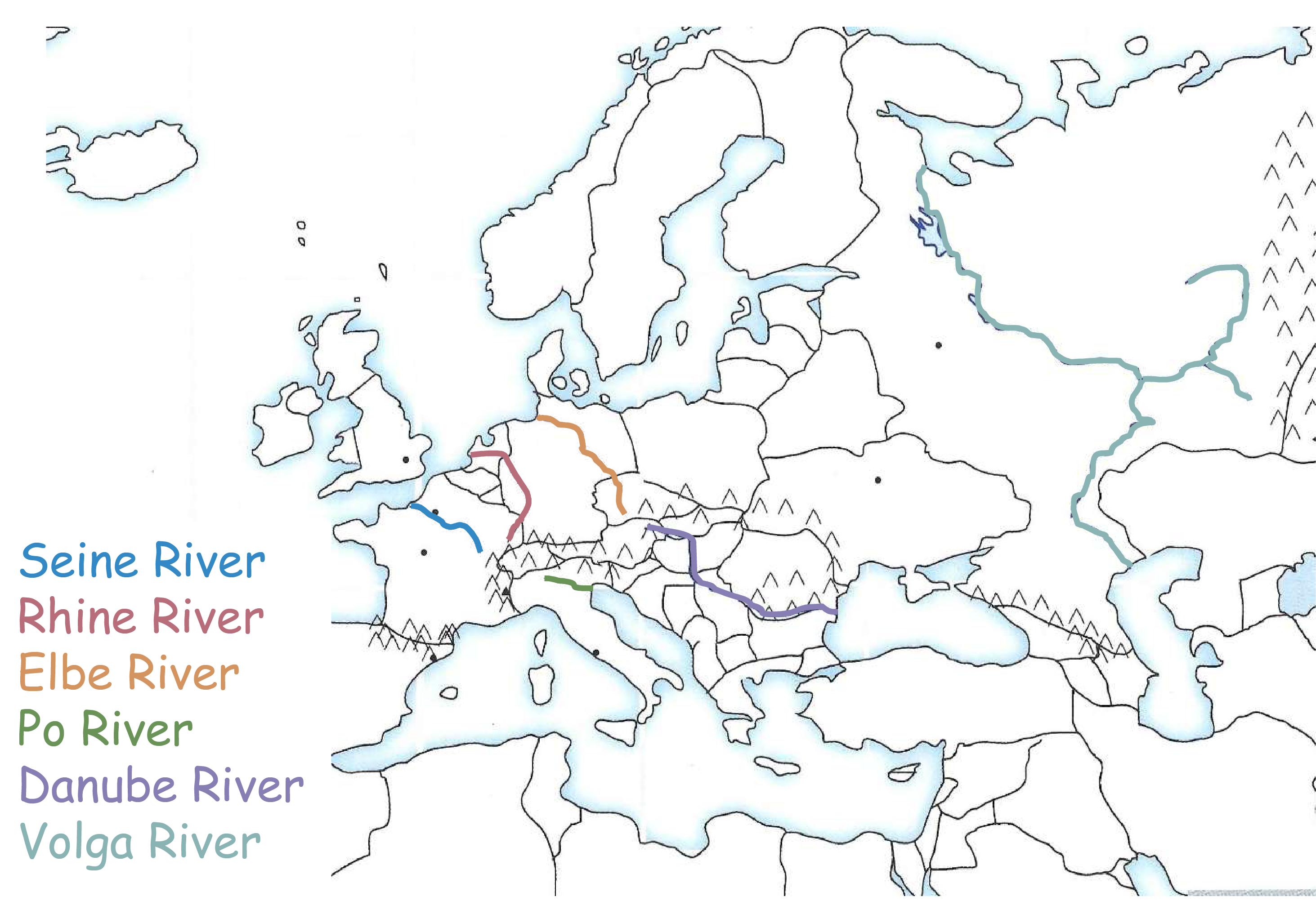 <p><mark data-color="#fbd2a6" style="background-color: rgb(251, 210, 166); color: inherit;">Orange Line. Elbe River.</mark> East of Rhine River. The Seine, Rhine, and Elbe all run parallel.</p>