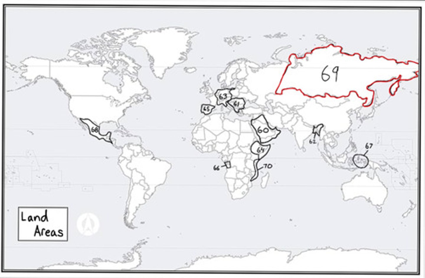 <p>What is #69? (land areas)</p>