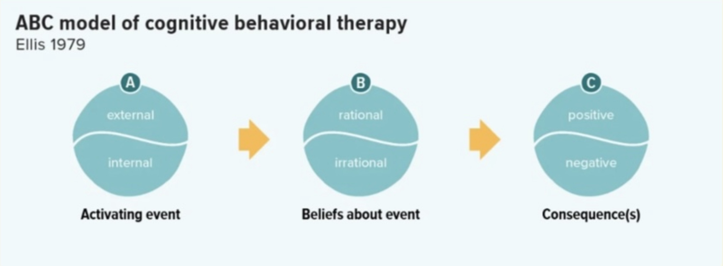 <p>Ellis's Rational Emotive Behaviour Therapy (REBT)</p>