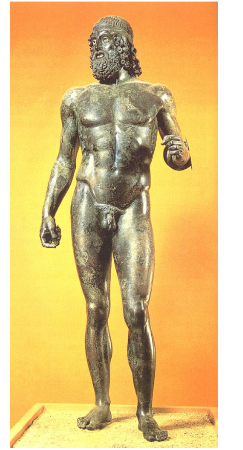 <p>a way of representing the human body so that the weight appears to be supported on one leg. Contrapposto was discovered by ancient Greek sculptors and rediscovered by Renaissance artists in Europe. </p>