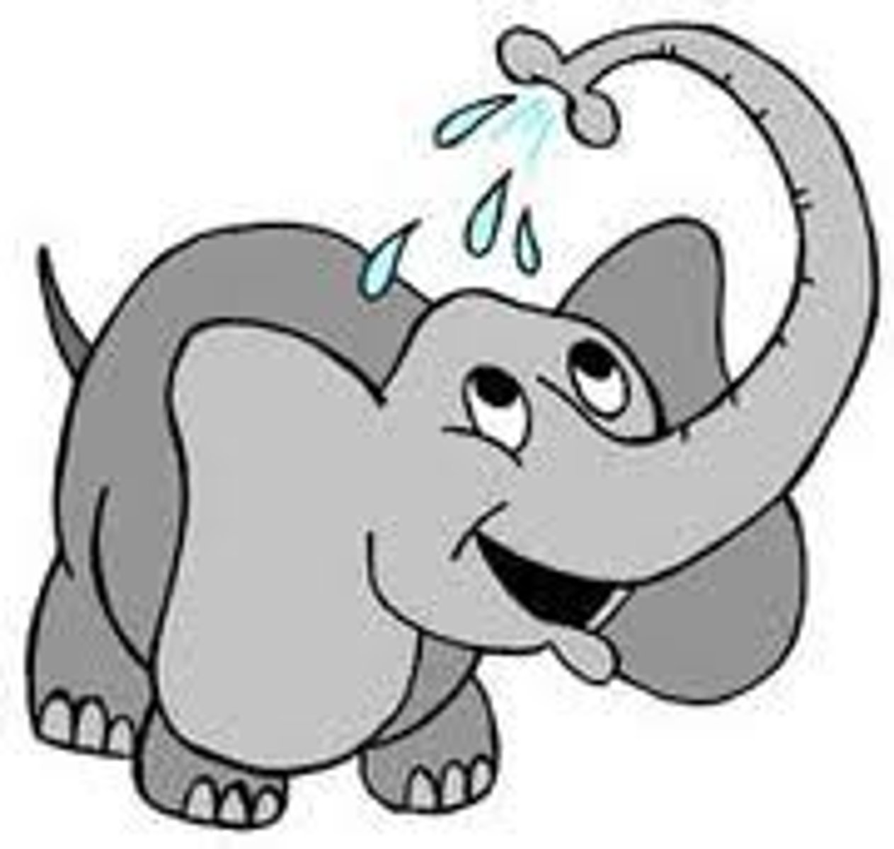 <p>The elephant is grey.</p>