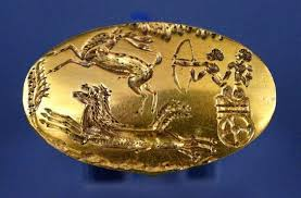 <p>Chariot hunt signet ring ( Mycenae )  </p>