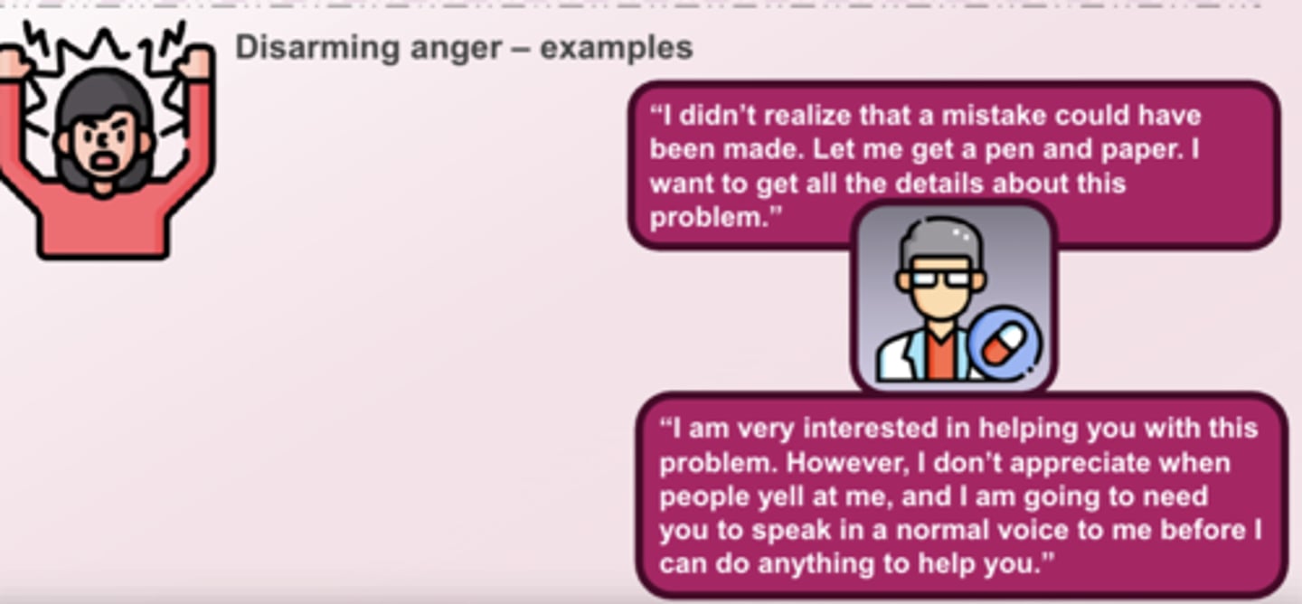 <p>whatever issue the other person wants, but only after some of the anger dissipates </p>