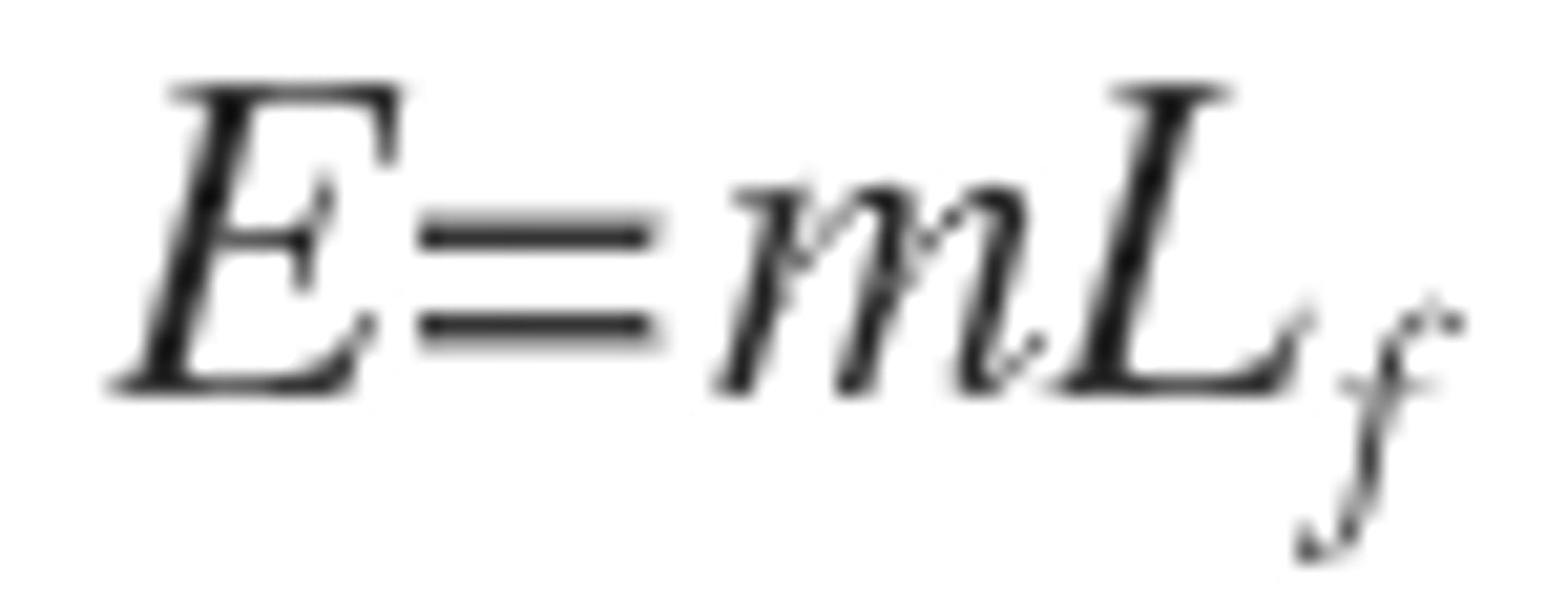 <p>The energy required to change the state of 1 kg of a substance from solid to liquid at a constant temperature.</p><p>It is released during freezing and taken in when melting</p>