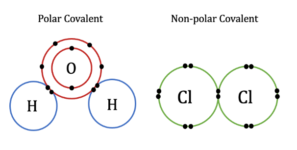 <p>Share electrons, <strong><em>Intra</em></strong>molecular, <strong>STRONG</strong></p><p>Polar —&gt; unequal sharing of electrons</p><p>non-polar —&gt; equal sharing of electrons</p>