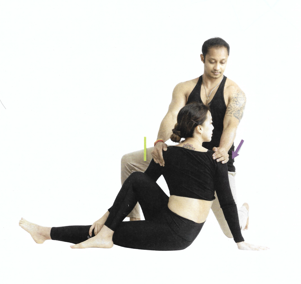 <p>Half Spinal Twist Pose</p>