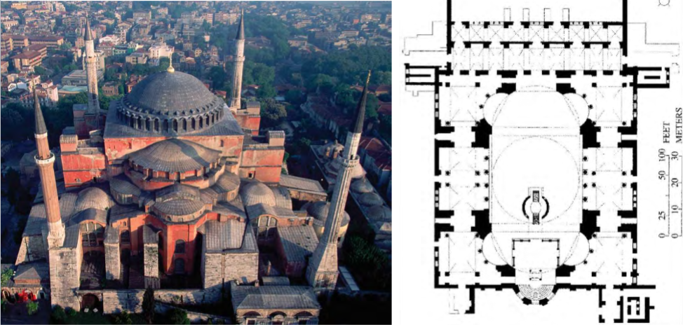 <p><span style="color: rgb(255, 255, 255);"><span>Anthemius of Tralles &amp; Isodorus of Milletus, Hagia Sophia (Holy Wisdom),<br>Byzantine Empire, Constantinople, Turkey, 532-537</span></span></p>
