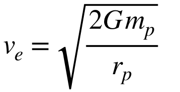 <ul><li><p>minimum speed an object must achieve to break free from the gravitational pull of a celestial body and move into space </p></li><li><p>velocity at which the object’s kinetic energy equals the gravitational potential energy</p><p></p></li></ul><p></p>