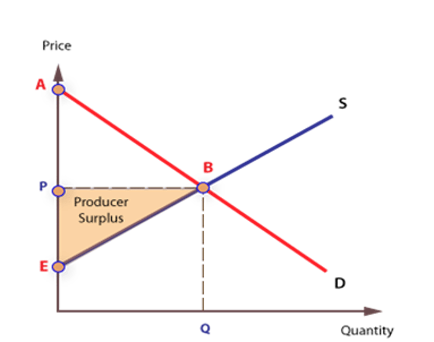<p>The difference between the price producers are willing to sell a good for compared to what they actually receive. Added benefit of increased prices.</p>