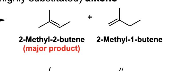 <ul><li><p>Circle <strong>Br</strong></p></li><li><p>Label that carbon <strong>α</strong></p></li><li><p>Circle the two <strong>β-carbons</strong> next to it</p></li><li><p>Circle ONE hydrogen on each β-carbon</p></li></ul><p><span>✔</span> Choose the β-H that gives <strong>2-methyl-2-butene</strong></p><p>From <strong>oxygen of the base</strong> → <strong>β-hydrogen</strong></p><p><span data-name="pencil" data-type="emoji">✏</span> Meaning: base grabs H</p><p>From <strong>C–H bond</strong> → <strong>between α and β carbons</strong></p><p><span data-name="pencil" data-type="emoji">✏</span> Meaning: electrons form the C=C bond</p><p>From <strong>C–Br bond</strong> → <strong>Br</strong></p><p><span data-name="pencil" data-type="emoji">✏</span> Meaning: Br leaves</p><p>Step 5: Redraw ONLY the product </p><p></p>