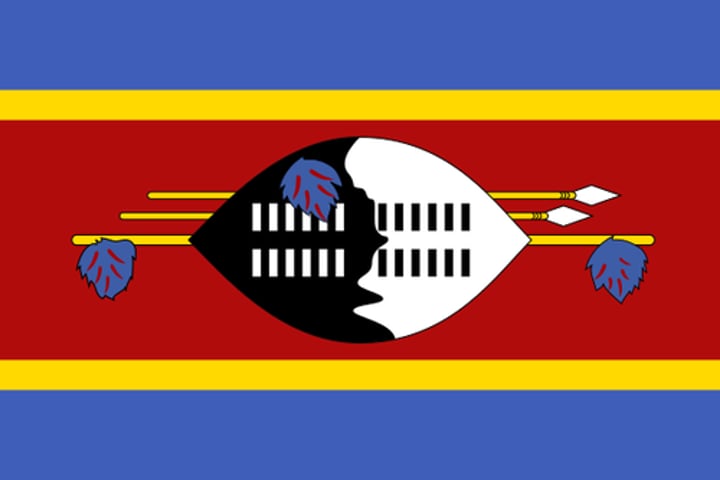 <p>Red = past battles.</p><p>Blue = peace and stability.</p><p>Yellow = the resources of the country.</p><p>Black and white Nguni shield and two spears = protection from the country's enemies; color is meant to show that white and black people live in peaceful coexistence in the country.</p>