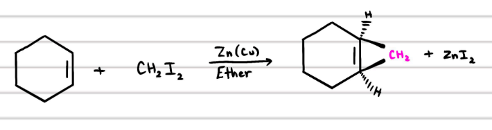<p>CH2I2, Zu(Cu)/ether</p>