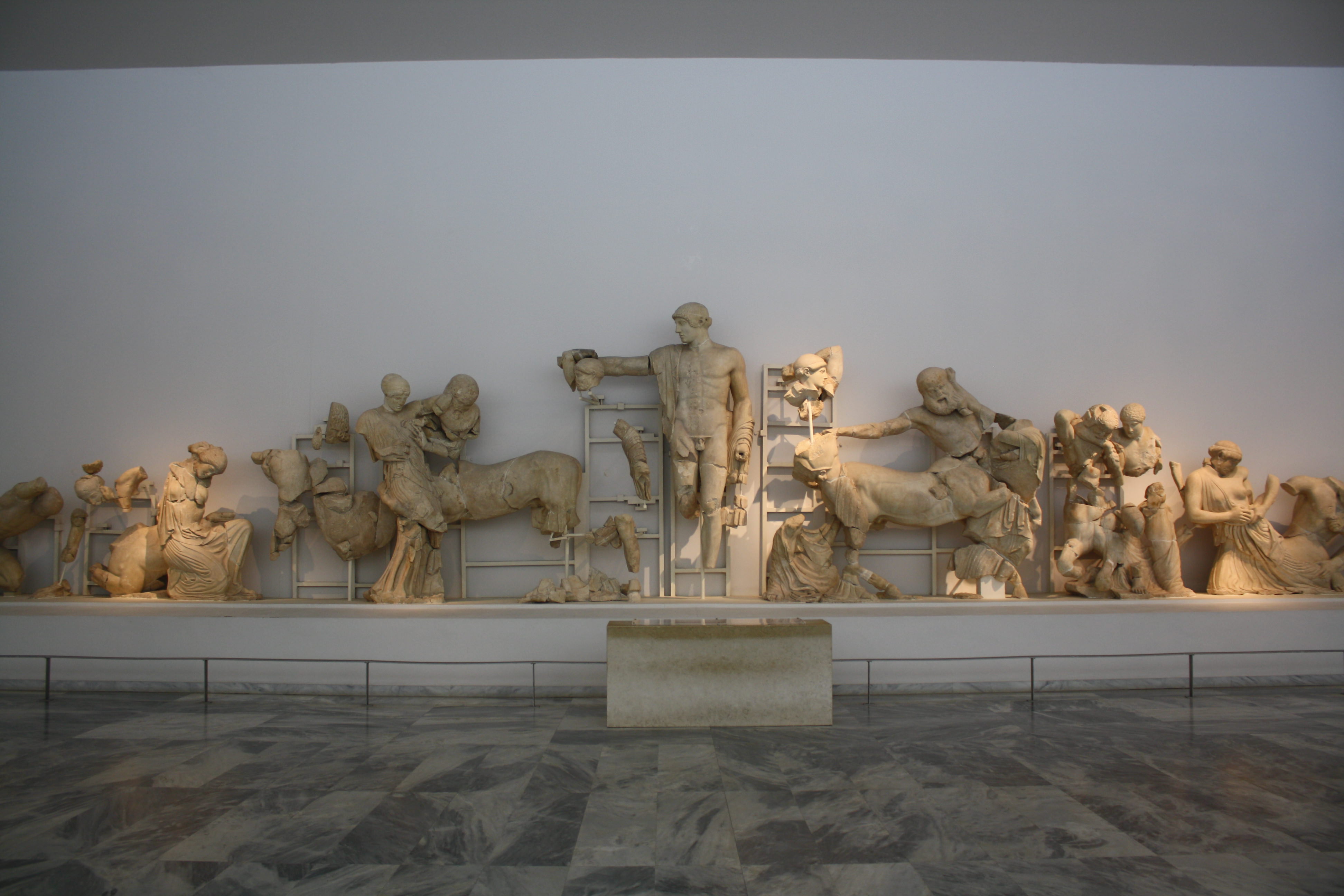 <p>Olympia, Temple of Zeus: West Pediment - Centauromachy, Greek, c. 470-457 BCE</p>
