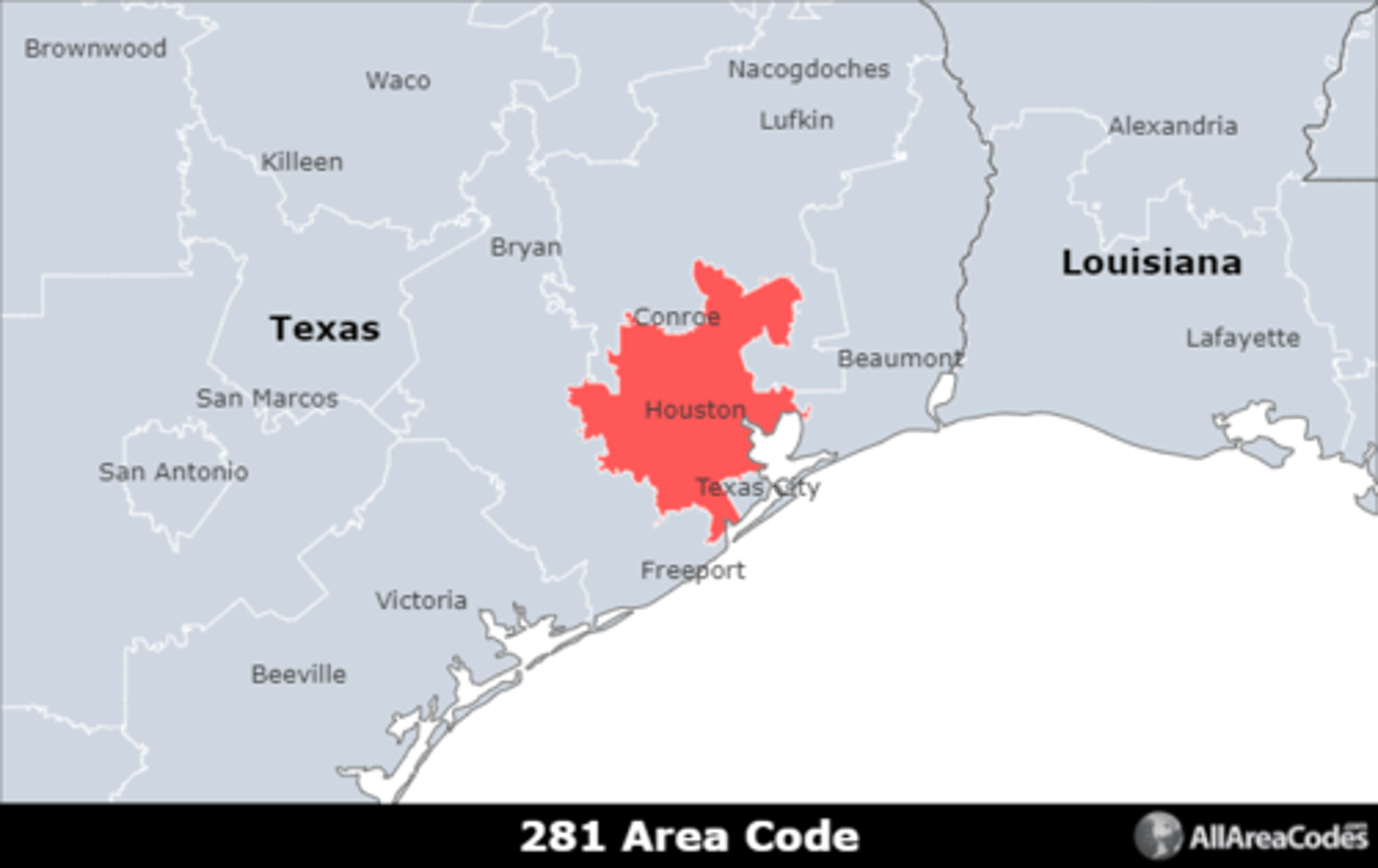 <p>Area code 281 serves Houston, TX and the surrounding areas. It is an overlay for area code 713 and serves the same area.</p>