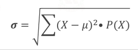 <ul><li><p>denoted as σ, is the square root of the variance and this formula:</p></li></ul>
