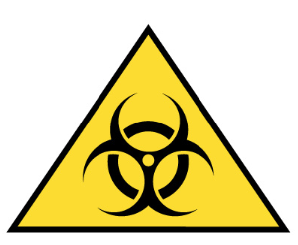 A patient notices the symbol above on the door and asks what it means.  The medical assistant should tell the patient the symbol means


1. isolation precautions required.
2. hazardous chemicals in use.
3. emergency eye wash station.
4. biohazardous material present.