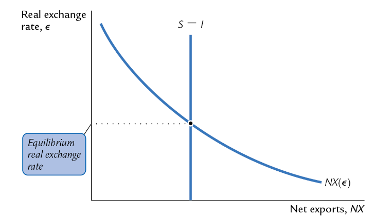 <p>The rate at which a person can trade the G+S of one country for the G+S of another</p><p>Real ER = (Nominal ER x Domestic Price)/Foreign Price</p><p>Changes in RER change demand for imports and exports</p><p></p>