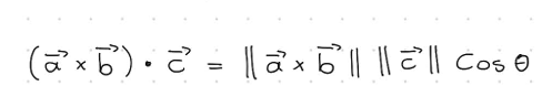 <p>The triple product of the 3 vectors </p>