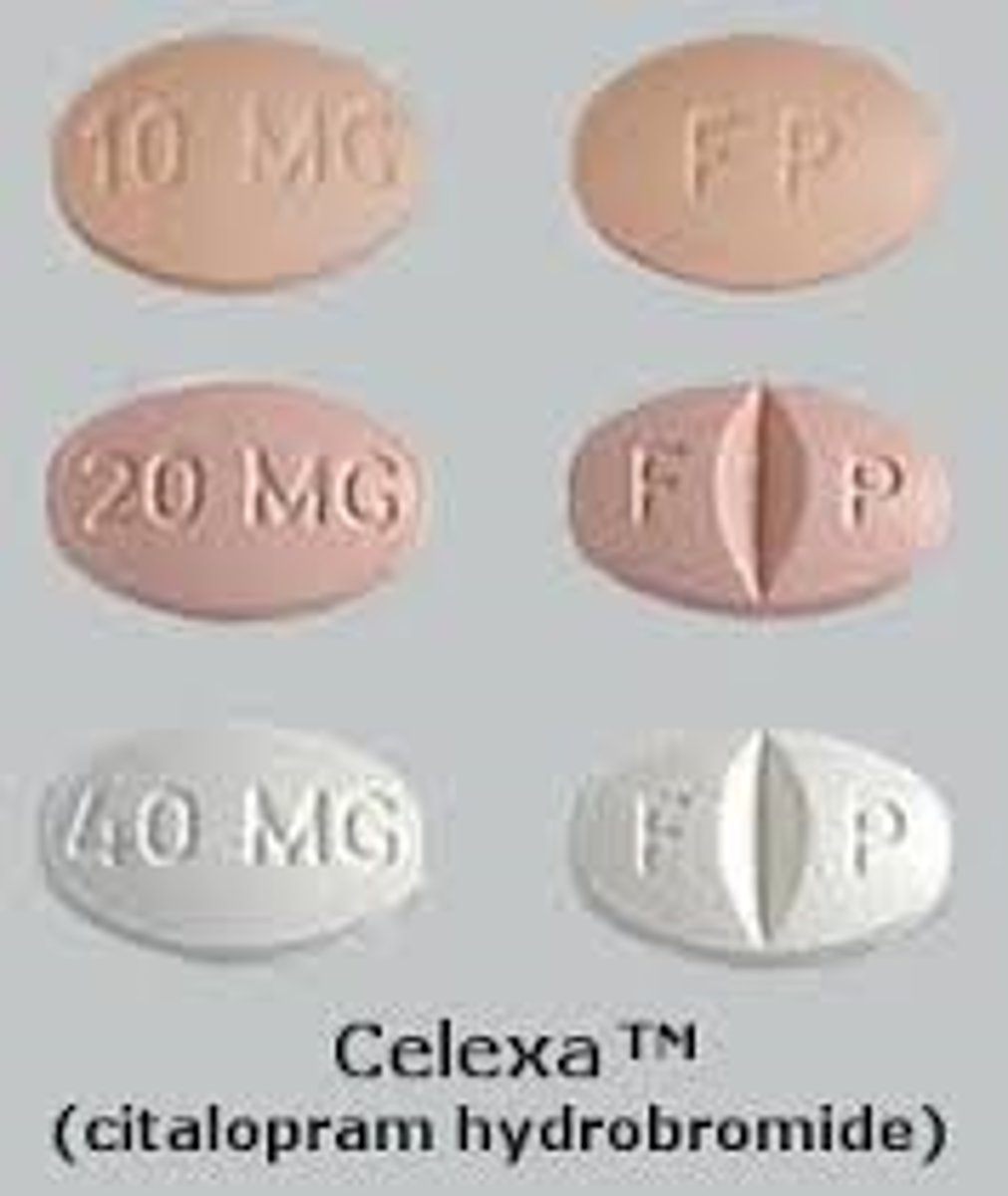 <p>Brand: Celexa</p><p>Class: SSRI</p><p>Interaction: Serotonin Syndrome with MAOIs</p><p>Indication: Antidepressant</p><p>Schedule: NCLM</p>