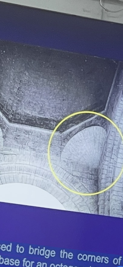 <p>is used to bridge the corners of a square to form a base for an octagonal tower.</p>