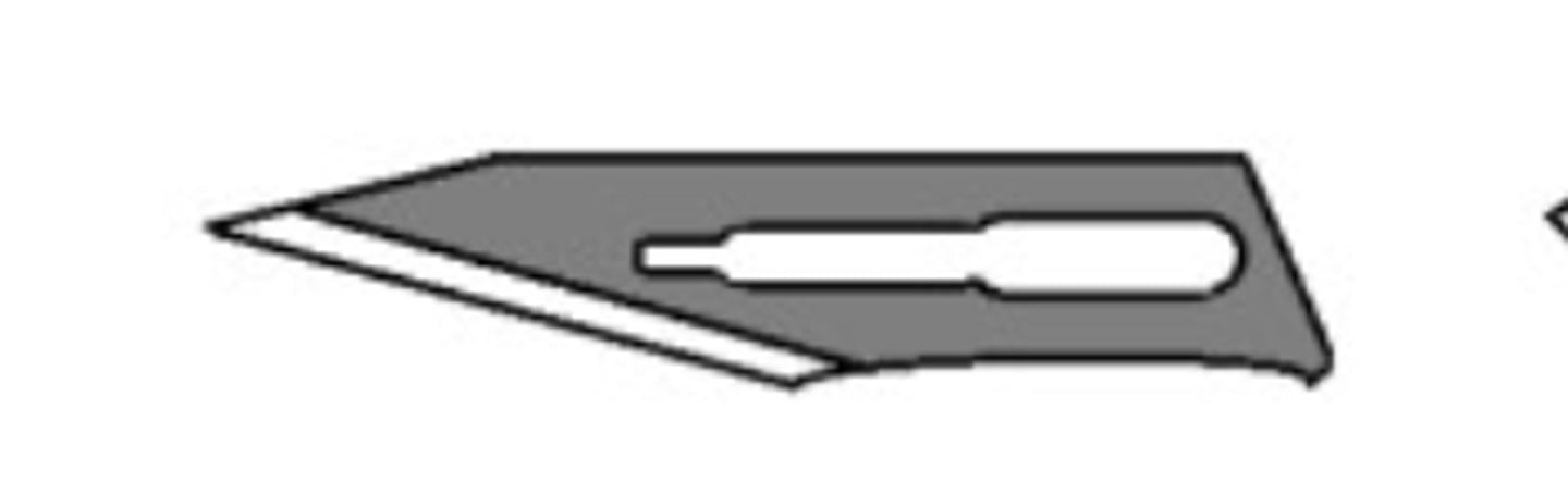 <p>-precise or sharply angles incisions</p>