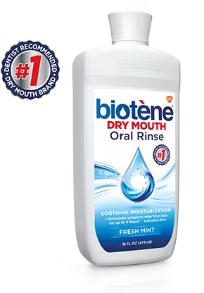 <p>Alcohol-free mouth wash: Biotene (available OTC)</p>