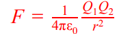 <p>magnitude of force between two point charges in a vacuum is directly proportional to the product of their charges and inversely proportional to the square of the distance between the charges</p>