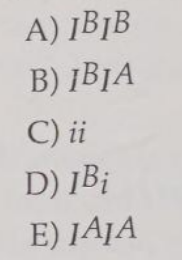 <p>A woman who has blood type A, has a daughter who is type O positive and a son who is type B negative. Rh positive is a simple dominant trait over Rh negative.</p><p>Which of the following is a possible genotype for the son?</p>