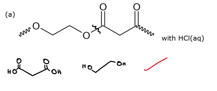 <p>diol and dicarboxylic acid or hydroxy carboxylic acid</p>