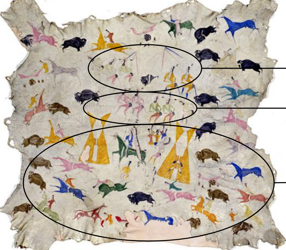 Artist: Attributed to Cotsiogo (Cadzi Cody)
Culture: Eastern Shoshone
Medium: Painted elk hide