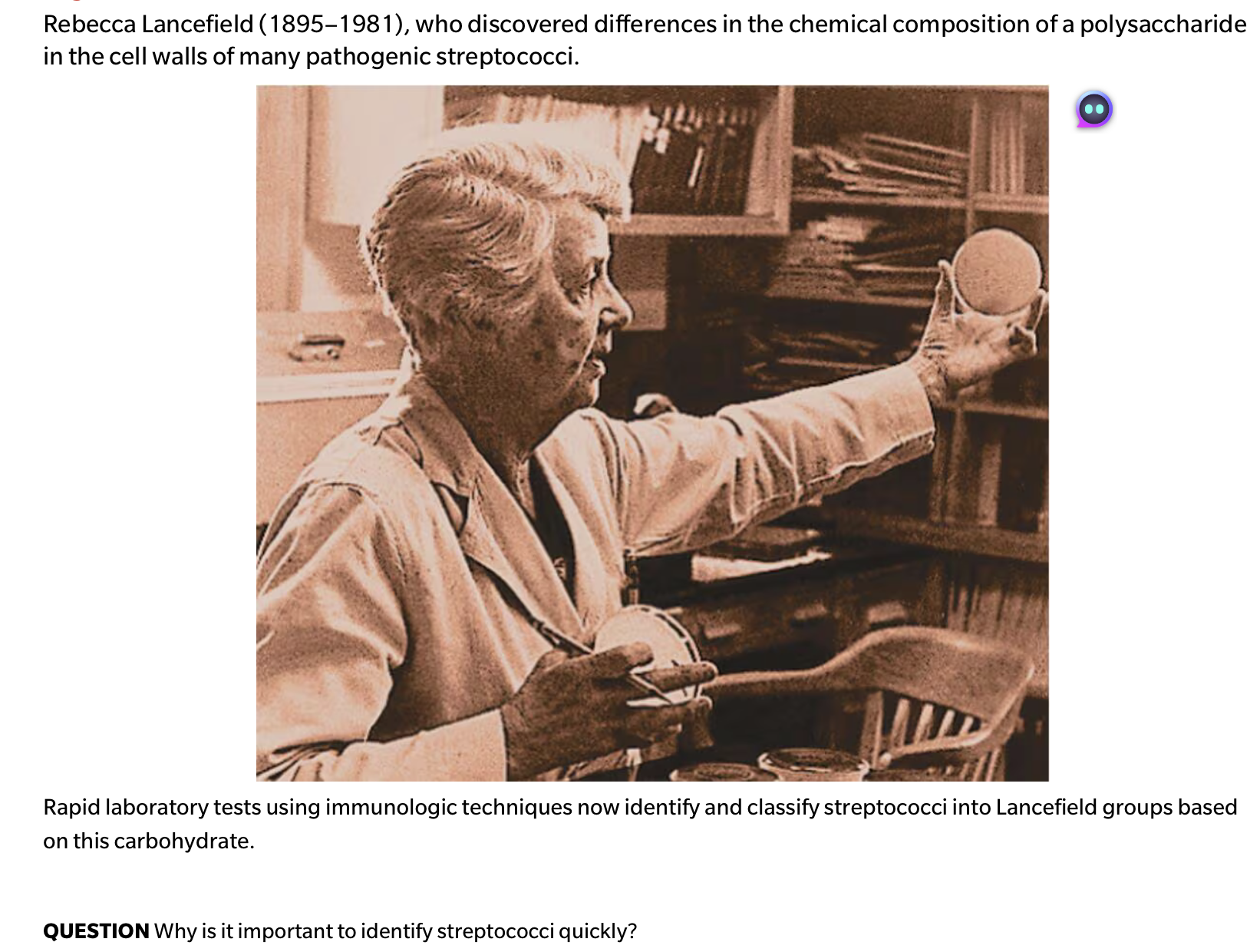 <p>QUESTION Why is it important to identify streptococci quickly?</p>