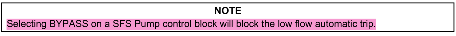 <p>Selecting BYASS will block the Low-Flow Auto Trip</p>